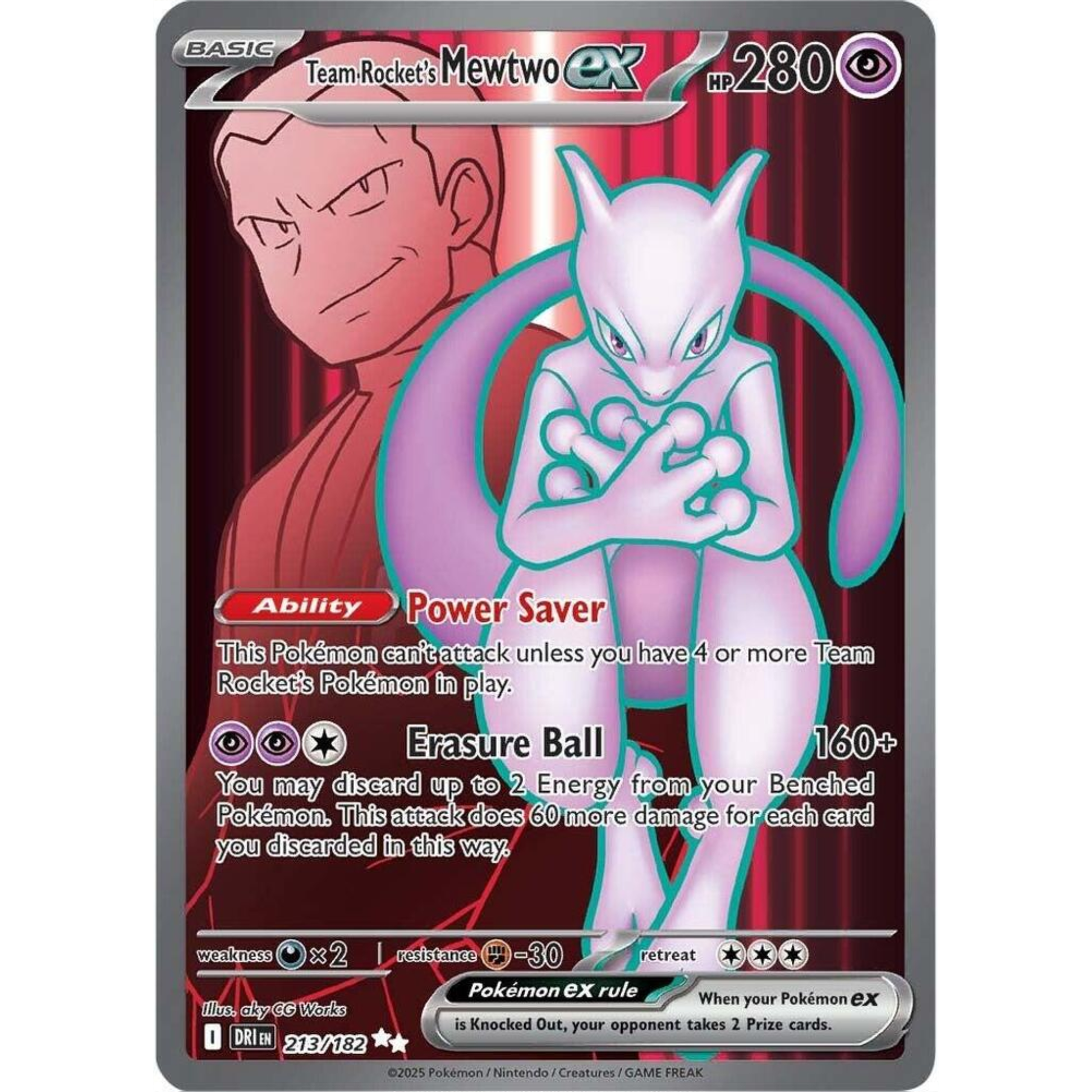 Team Rocket's Mewtwo ex - 213/182 - SV10: Destined Rivals (DRI)