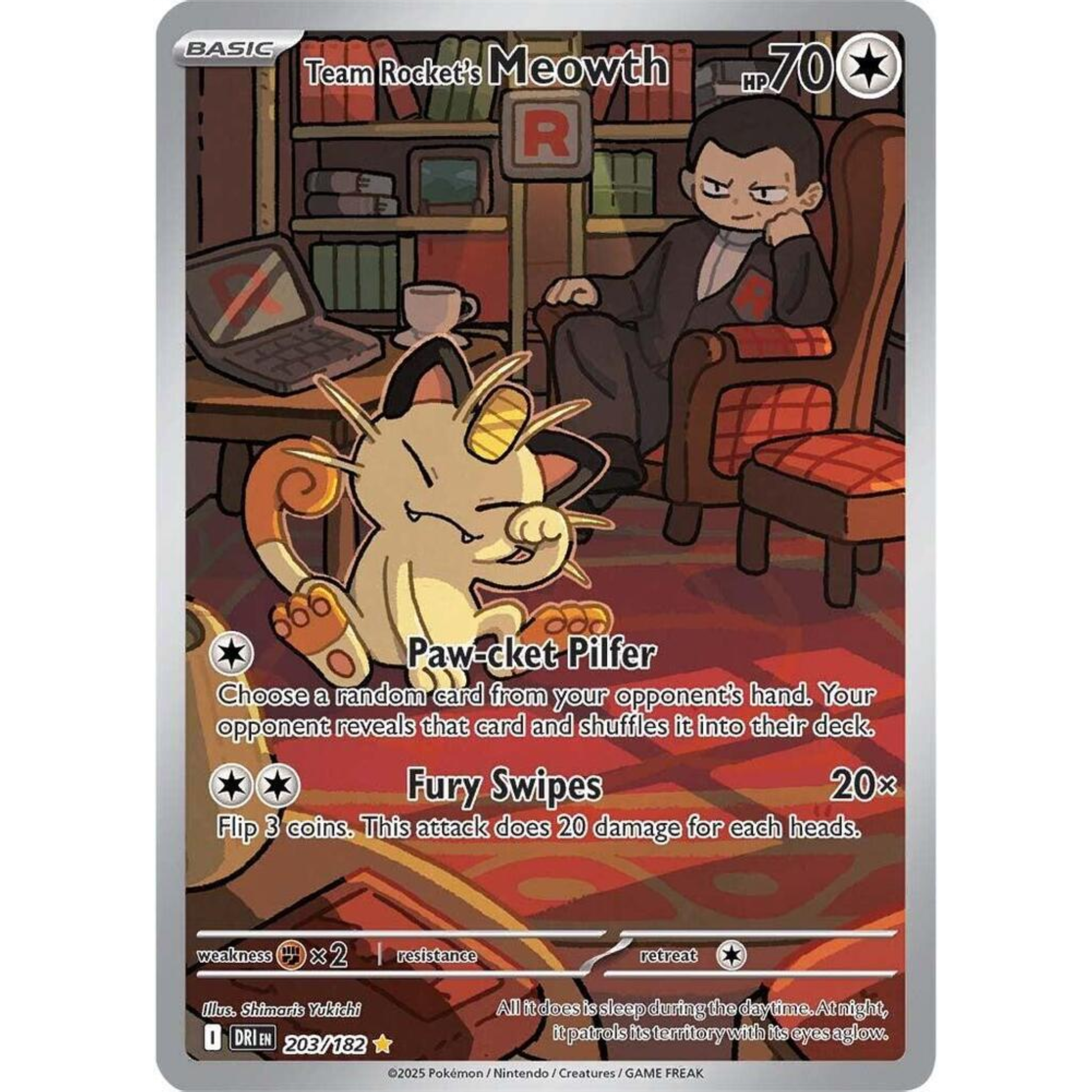 Team Rocket's Meowth - 203/182 - SV10: Destined Rivals (DRI)